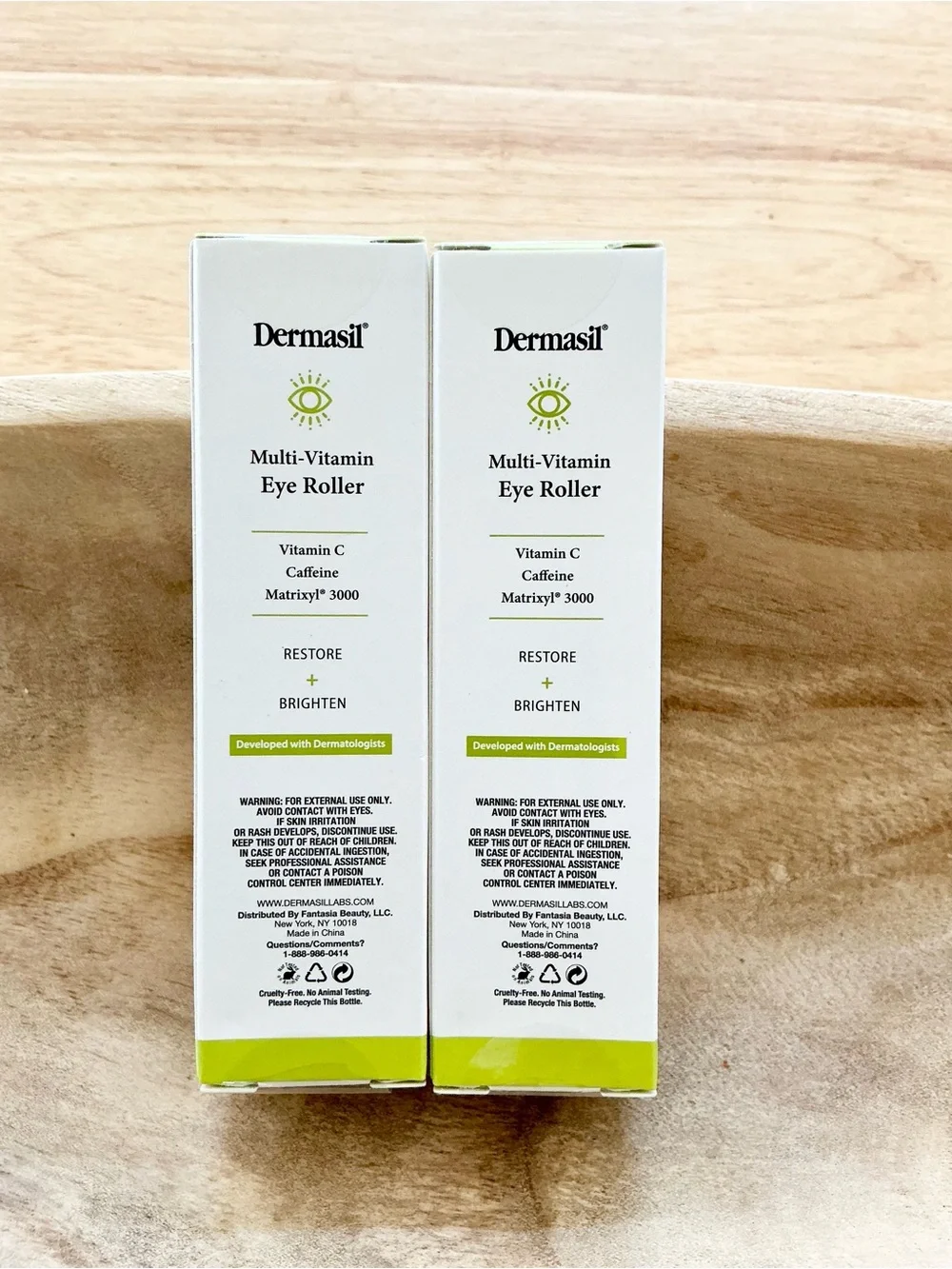 🆕 Dermasil Multi-Vitamin Eye Roller w Vitamin C, Caffeine, & Matrixyl 3000. X2